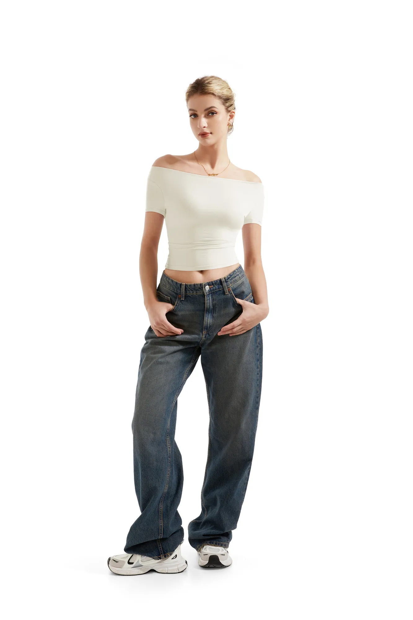 Buttery Soft Multi-Way Off Shoulder Shirt - Image 27