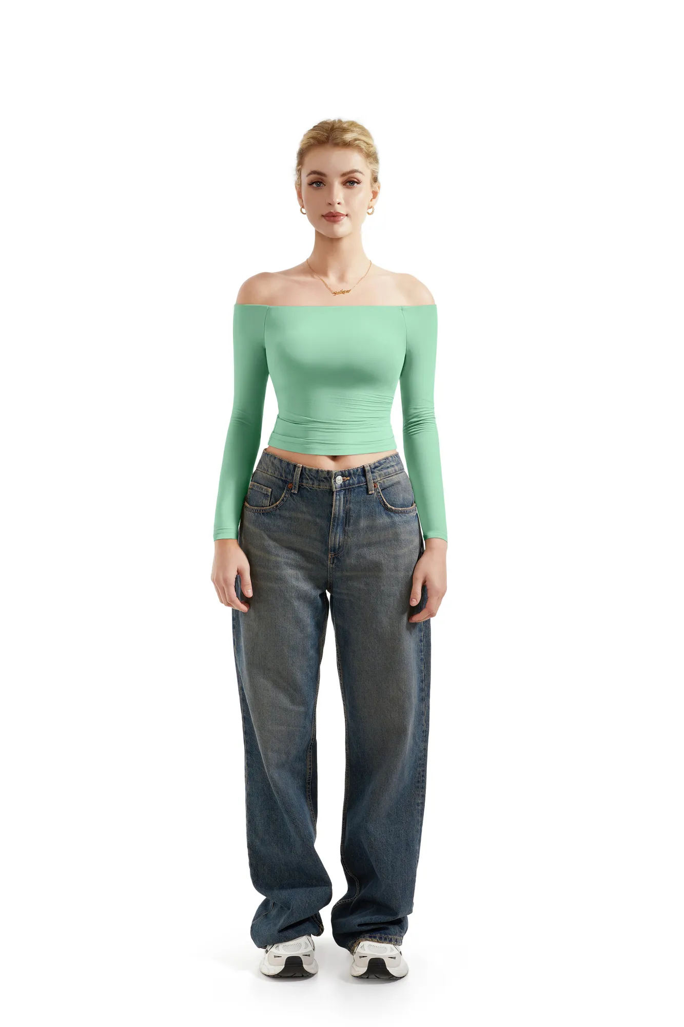 Buttery Soft Off Shoulder Shirt - Long Sleeve - Image 50