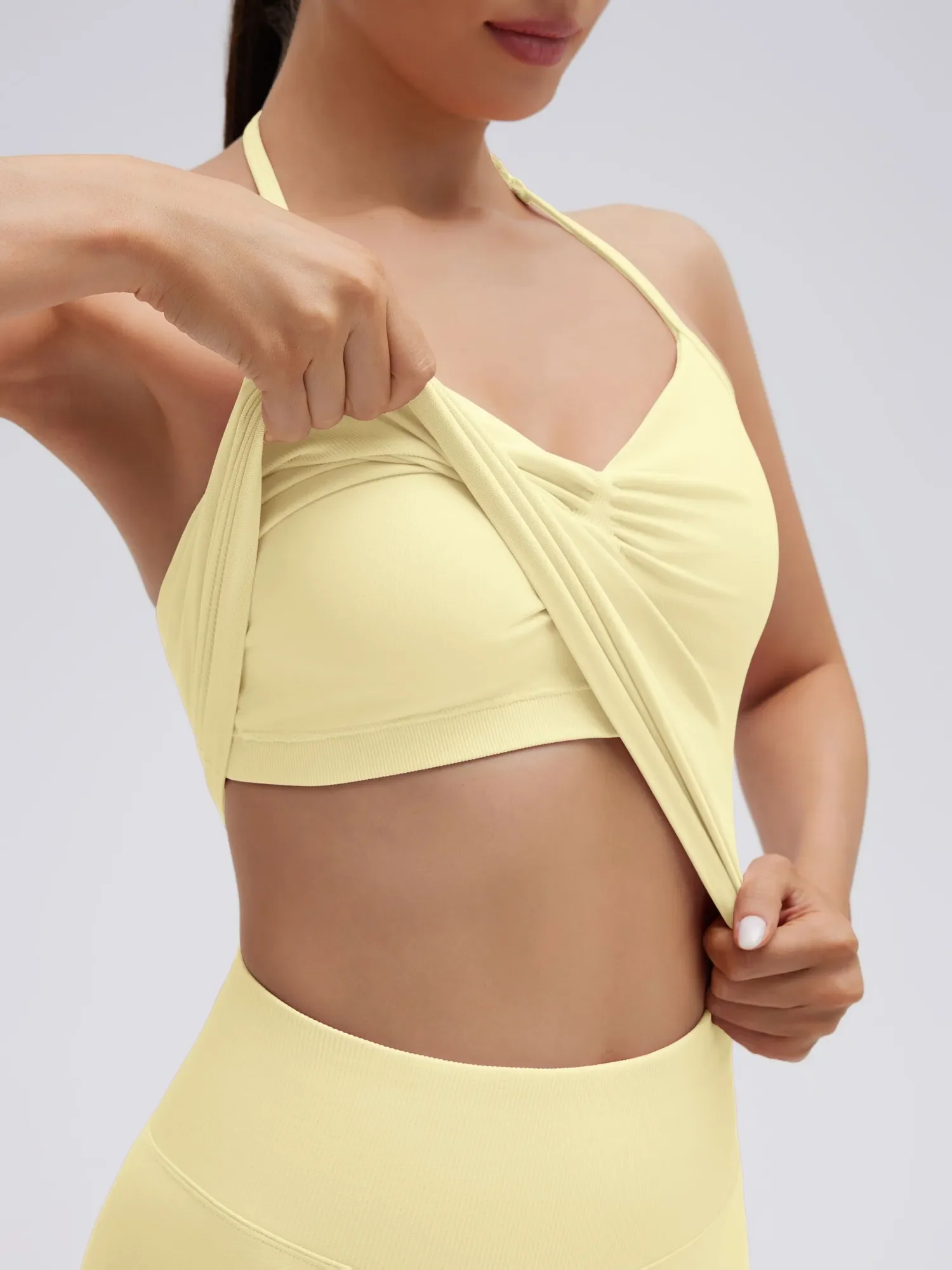 Strappy Halterneck V Neckline Halter Top - Image 28