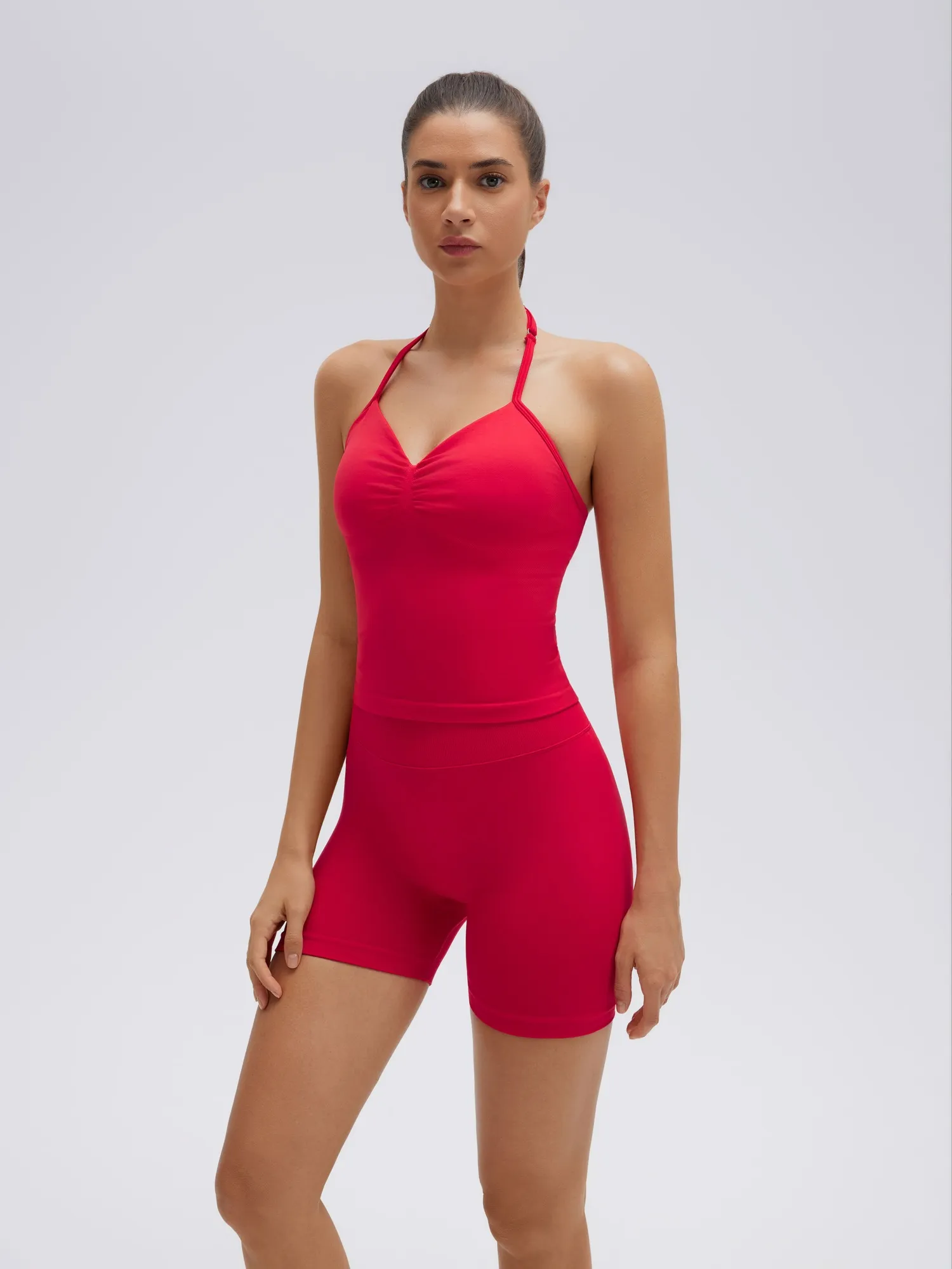 Strappy Halterneck V Neckline Halter Top - Image 32