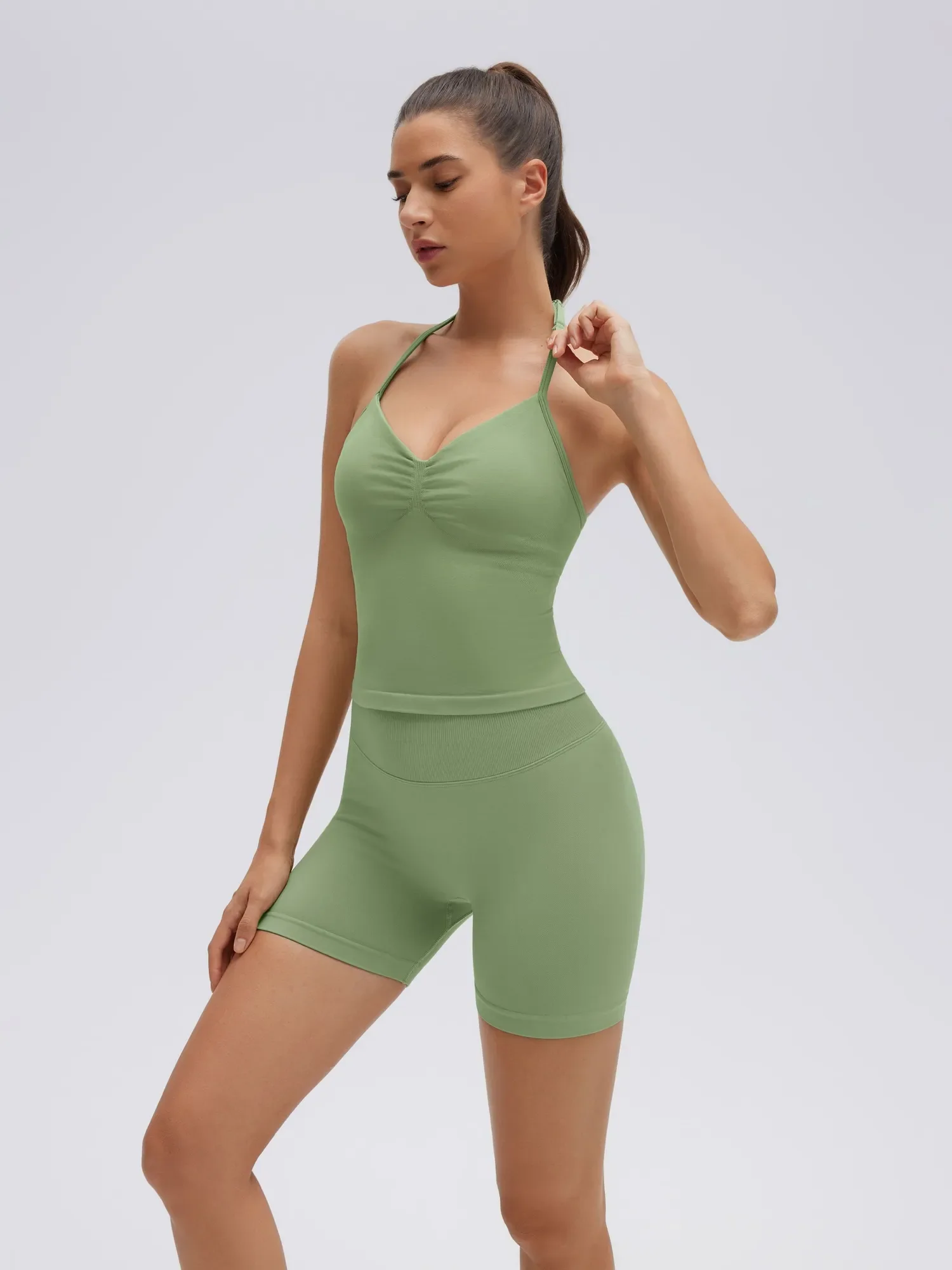 Strappy Halterneck V Neckline Halter Top - Image 39