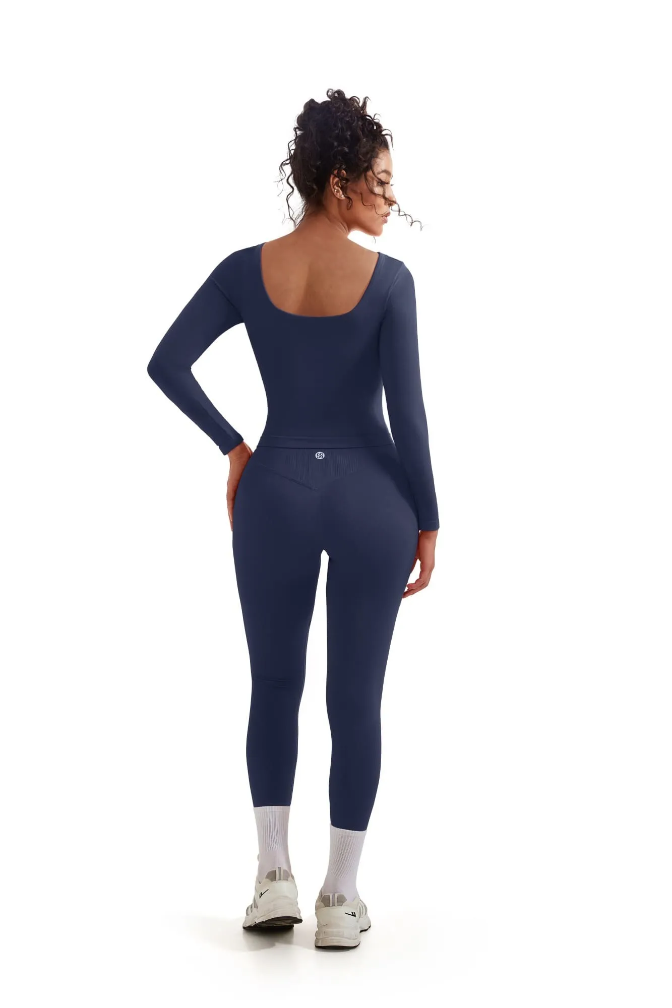 Scoop neck Seamless Leggings 2 Piece Workout Sets - Image 28