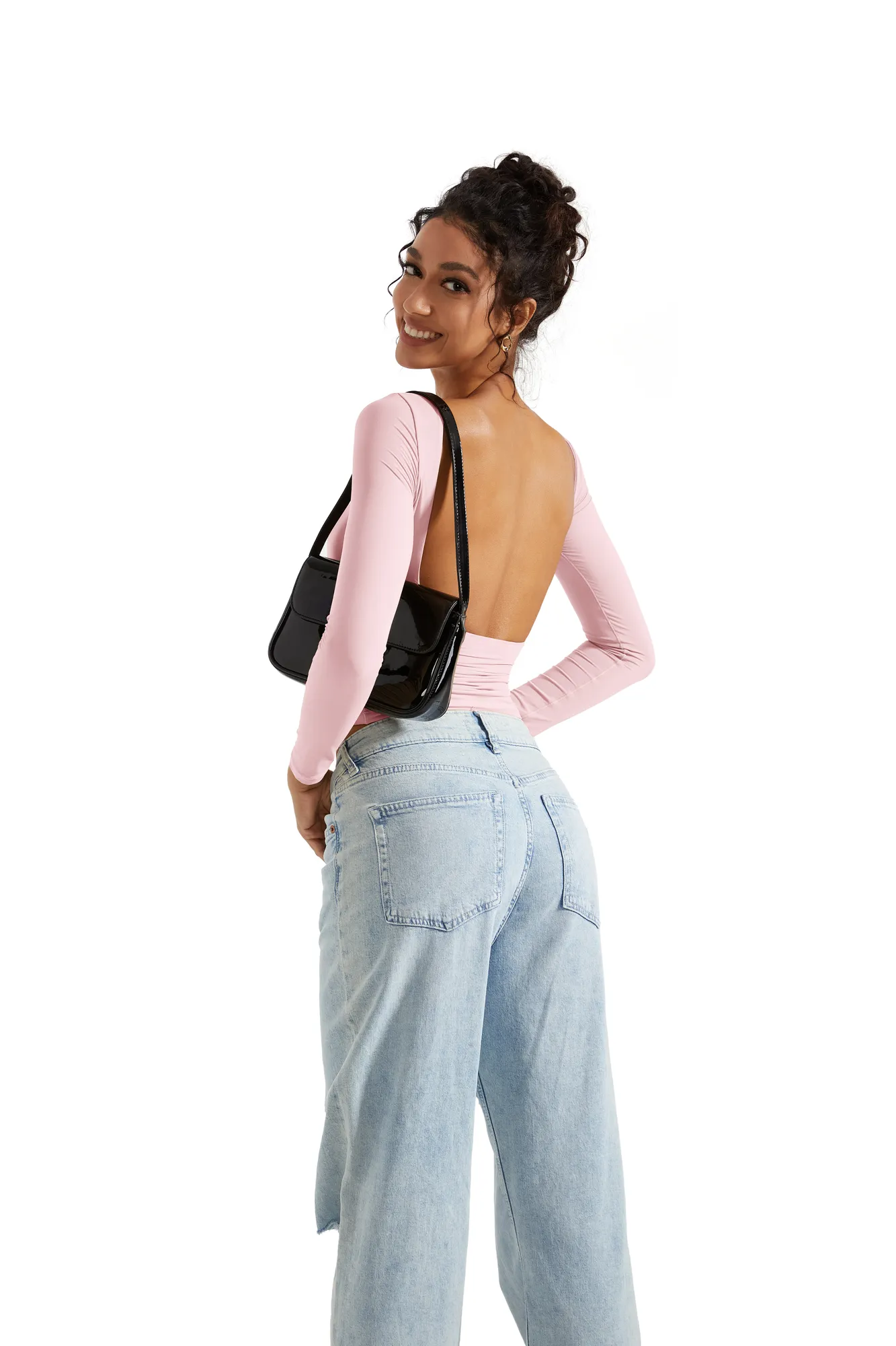 Buttery Soft Open Back Shirt - Long Sleeve - Image 23