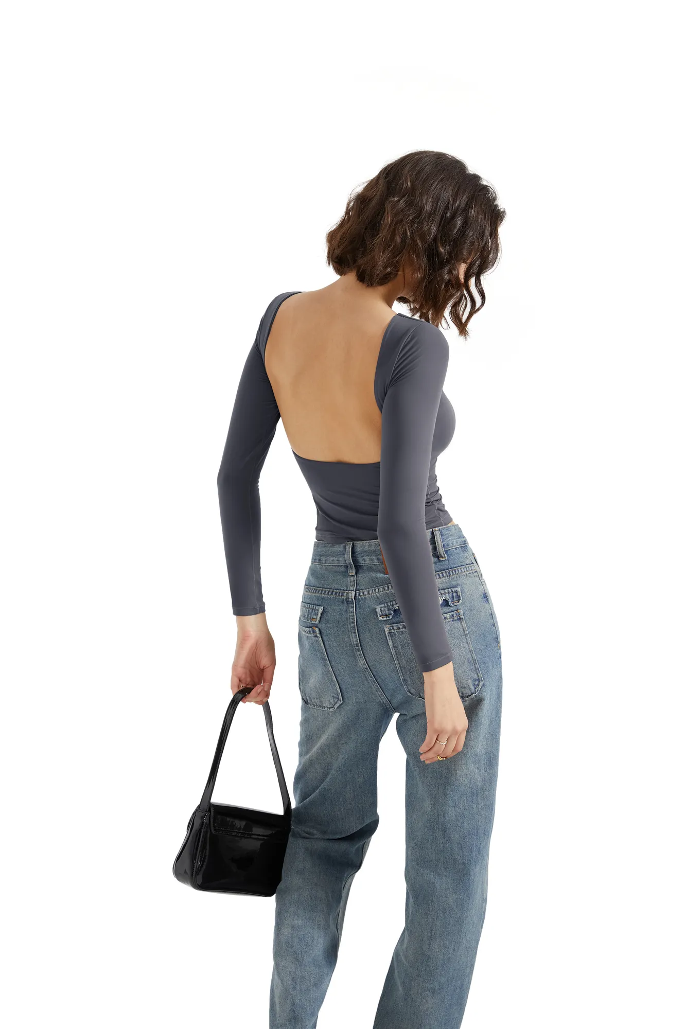 Buttery Soft Open Back Shirt - Long Sleeve - Image 49