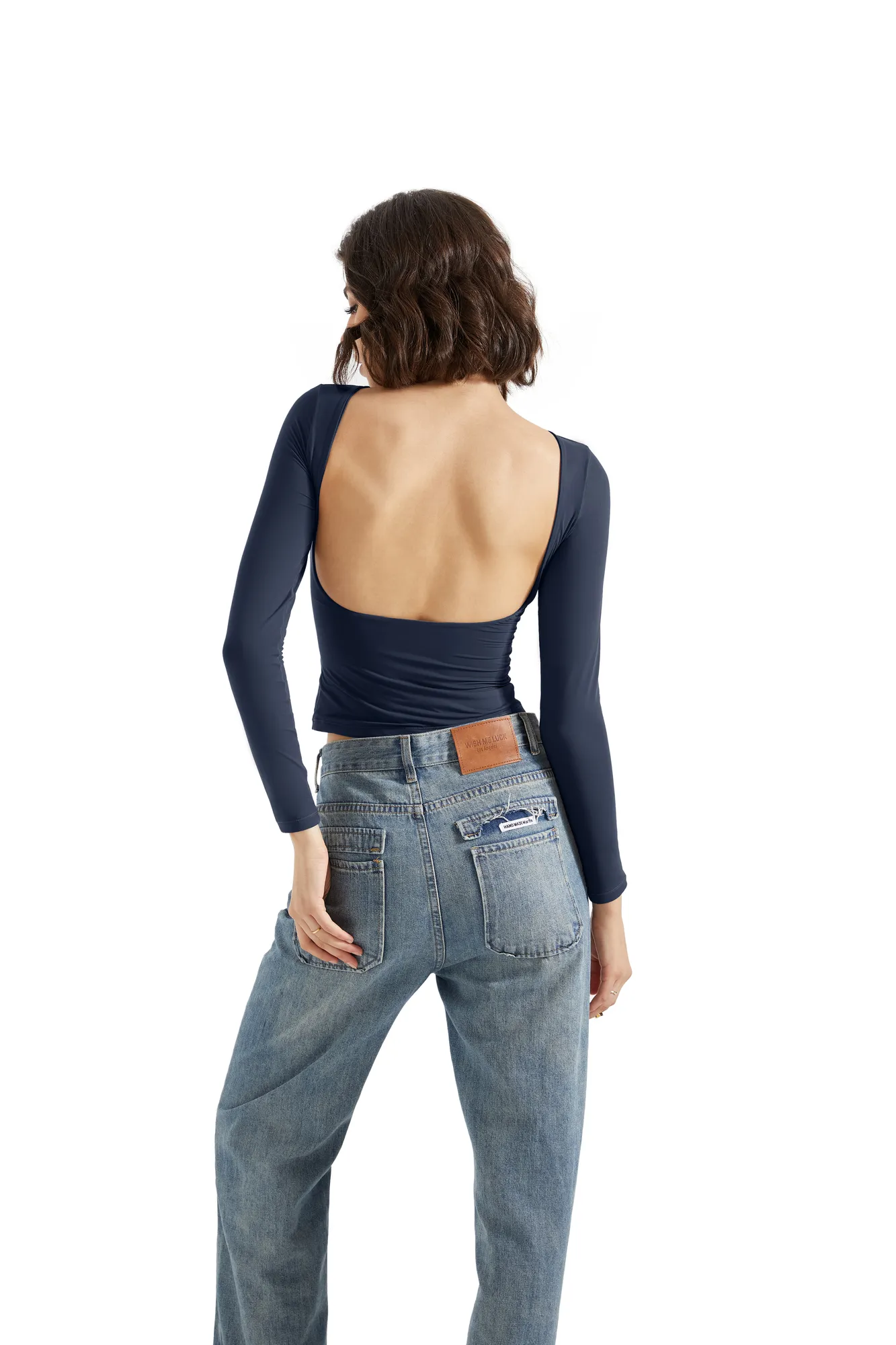 Buttery Soft Open Back Shirt - Long Sleeve - Image 65