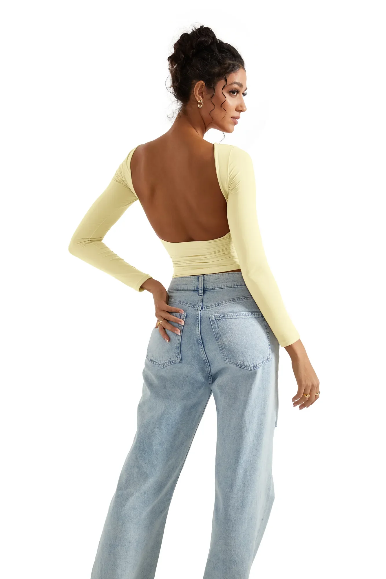 Buttery Soft Open Back Shirt - Long Sleeve - Image 90